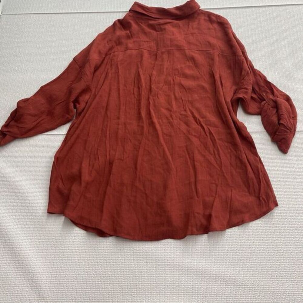 Torrid‎ Womens 3X Lindsay Drop Shoulder Button Up Burnt Orange - Picture 3 of 10